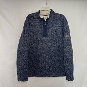 Orvis Men's Navy Blue Quarter Zip Sherpa Lined Sweater